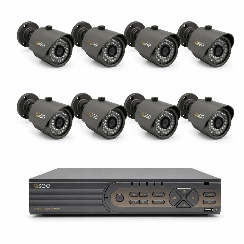 8 Camera 16 Channel DVR Security System 1TB H.264 HDMI CCTV Q-See QT4760